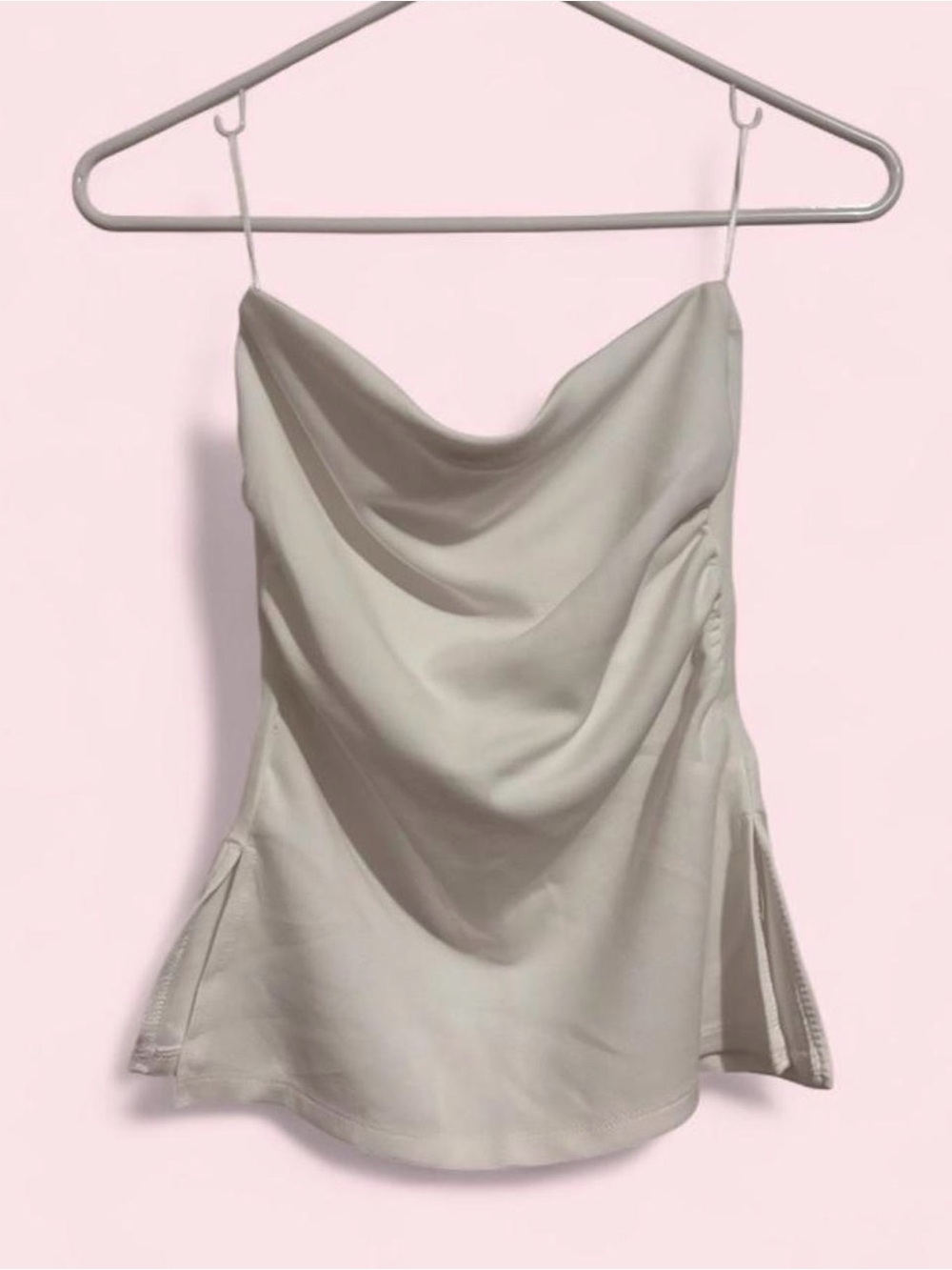 Satin Cowl-Neck Camisole in Cream — Sleek Slip Top